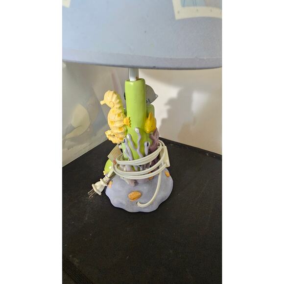 Kids Nursery Lamp Ocean Sea Life Theme Blue Green Aqua with Shade - Picture 5 of 10